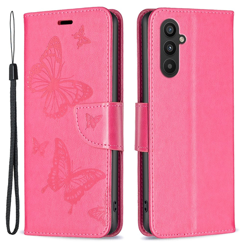 Til Samsung Galaxy A25 5G (Global) (161,0 x 76,5 x 8,3 mm) Stand Wallet Lædertelefoncover med Rem