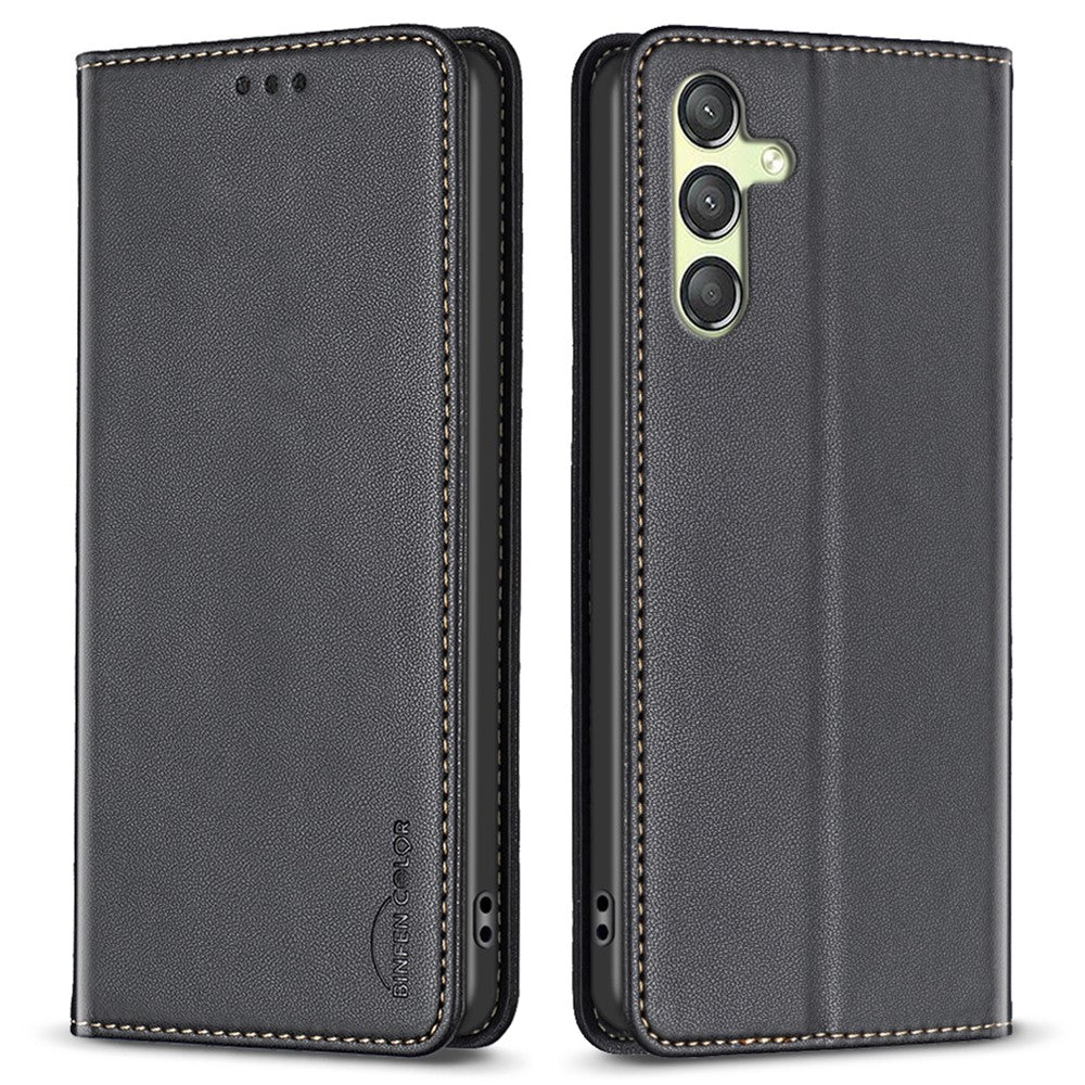BINFEN COLOR BF18 mobilskal till Samsung Galaxy A25 5G (Global) (161,0 x 76,5 x 8,3 mm) Korthållare PU-läder mobilskal med stativ