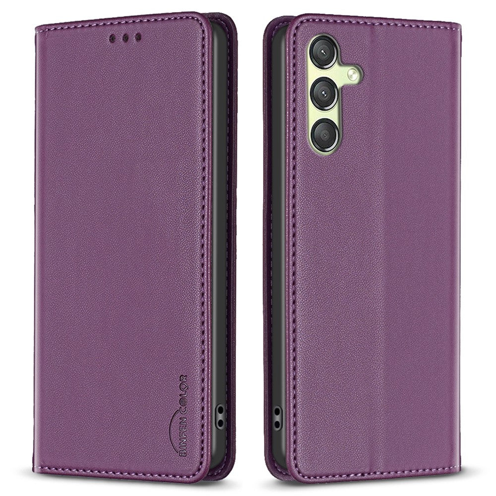 BINFEN COLOR BF18 mobilskal till Samsung Galaxy A25 5G (Global) (161,0 x 76,5 x 8,3 mm) Korthållare PU-läder mobilskal med stativ