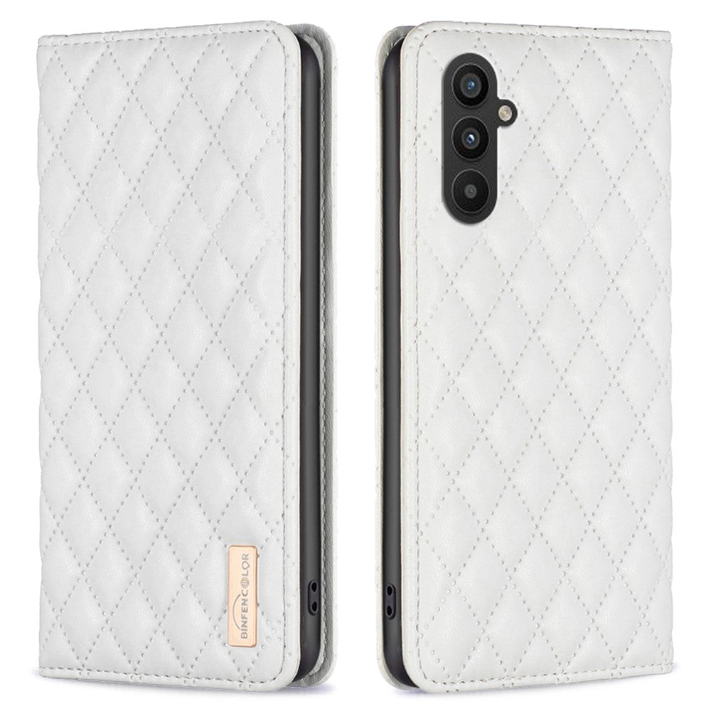 BINFEN COLOR BF Style-16 til Samsung Galaxy A25 5G (Global) (161,0 x 76,5 x 8,3 mm), støvtæt sammenklappeligt PU-lædercover med stativ, kortplads og mobilcover