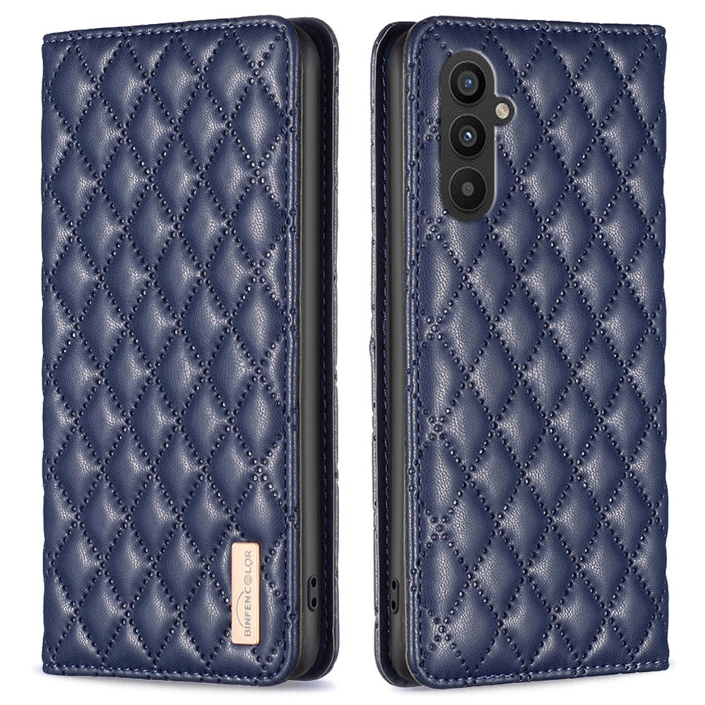 BINFEN COLOR BF Style-16 til Samsung Galaxy A25 5G (Global) (161,0 x 76,5 x 8,3 mm), støvtæt sammenklappeligt PU-lædercover med stativ, kortplads og mobilcover