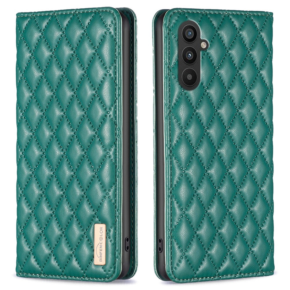 BINFEN COLOR BF Style-16 til Samsung Galaxy A25 5G (Global) (161,0 x 76,5 x 8,3 mm), støvtæt sammenklappeligt PU-lædercover med stativ, kortplads og mobilcover