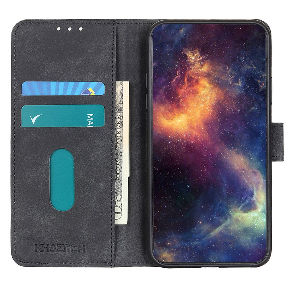 KHAZNEH For Xiaomi Redmi 12 4G Retro Texture Phone Shell PU Leather Full Protection Phone Case Stand Wallet Cover