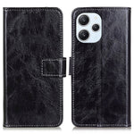 Dustproof Cover for Xiaomi Redmi 12 4G , Wallet Stand Retro Crazy Horse Texture Case PU Leather Phone Cover