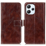 Dustproof Cover for Xiaomi Redmi 12 4G , Wallet Stand Retro Crazy Horse Texture Case PU Leather Phone Cover