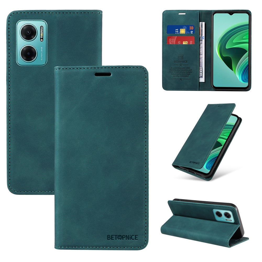 BETOPNICE 003 For Xiaomi Redmi 10 5G / Note 11E 5G / 10 Prime+ 5G / 11 Prime 5G Phone Flip Case Stand Leather RFID Blocking Wallet Cover
