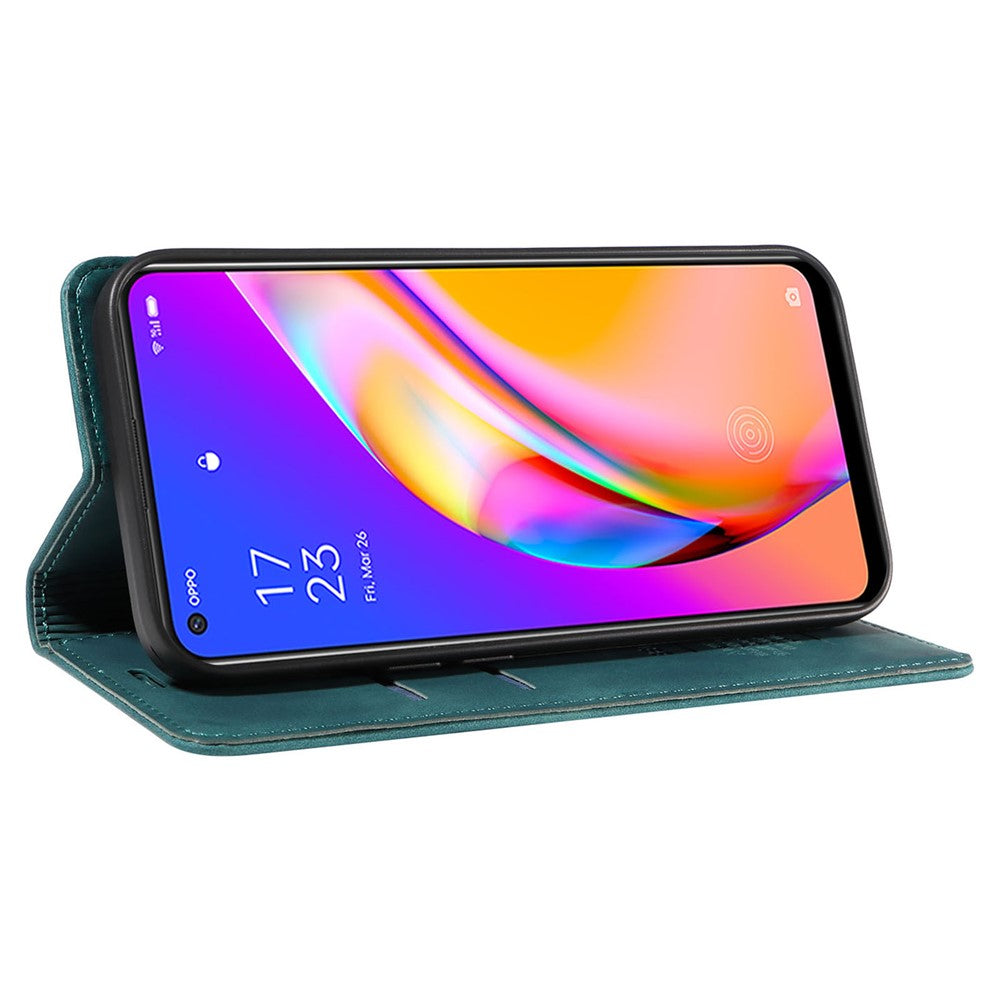 BETOPNICE 003 För Oppo A94 5G / Reno5 Z / F19 Pro+ 5G / A95 5G / Reno6 Z Flip Stand Lädermobilskal RFID-blockerande plånboksfodral