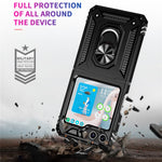 TPU+PC Phone Case for Samsung Galaxy Z Flip5 5G Ring Kickstand Anti-fall Cover with Car Mount Metal Sheet