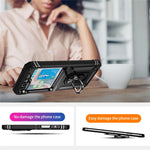 TPU+PC Phone Case for Samsung Galaxy Z Flip5 5G Ring Kickstand Anti-fall Cover with Car Mount Metal Sheet