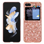 For Samsung Galaxy Z Flip5 5G Glitter Sequins Bling Case TPU Frame Back PC Electroplating Phone Cover