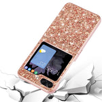 For Samsung Galaxy Z Flip5 5G Glitter Sequins Bling Case TPU Frame Back PC Electroplating Phone Cover