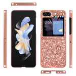For Samsung Galaxy Z Flip5 5G Glitter Sequins Bling Case TPU Frame Back PC Electroplating Phone Cover