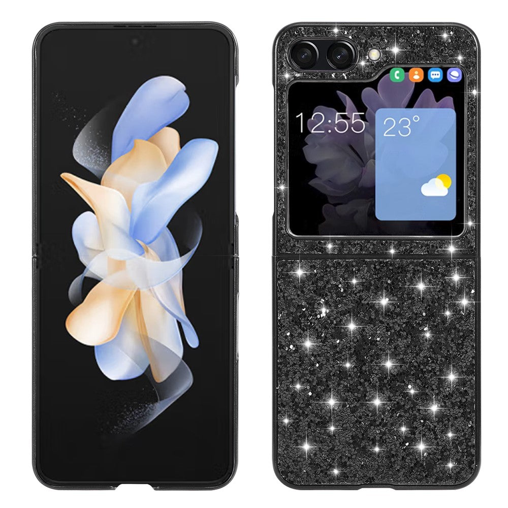 For Samsung Galaxy Z Flip5 5G Glitter Sequins Bling Case TPU Frame Back PC Electroplating Phone Cover