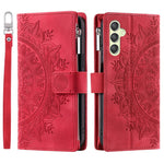 For Samsung Galaxy A25 5G (Global) (161.0 x 76.5 x 8.3mm) Wallet Zipper Leather Stand Flip Cover with Strap