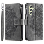 For Samsung Galaxy A25 5G (Global) (161.0 x 76.5 x 8.3mm) Wallet Zipper Leather Stand Flip Cover with Strap