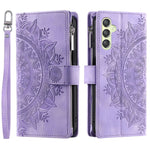 For Samsung Galaxy A25 5G (Global) (161.0 x 76.5 x 8.3mm) Wallet Zipper Leather Stand Flip Cover with Strap