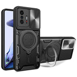 Xiaomi 11T 5G / 11T Pro 5G PC+TPU-skal med glidande kameraring, stativ, fallskyddande mobilskal