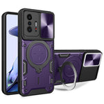 For Xiaomi 11T 5G / 11T Pro 5G PC+TPU Cover with Slide Camera Lid Ring Kickstand Anti-drop Phone Case