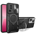 For Xiaomi 13 Lite / Civi 2 5G PC+TPU Shockproof Cover with Slide Camera Lid Ring Kickstand Phone Case