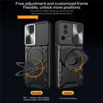 For Xiaomi 13 Lite / Civi 2 5G PC+TPU Shockproof Cover with Slide Camera Lid Ring Kickstand Phone Case