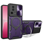 For Xiaomi 13 Lite / Civi 2 5G PC+TPU Shockproof Cover with Slide Camera Lid Ring Kickstand Phone Case