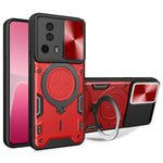 For Xiaomi 13 Lite / Civi 2 5G PC+TPU Shockproof Cover with Slide Camera Lid Ring Kickstand Phone Case