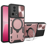 For Xiaomi 13 Lite / Civi 2 5G PC+TPU Shockproof Cover with Slide Camera Lid Ring Kickstand Phone Case