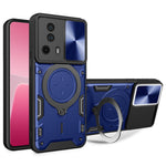 For Xiaomi 13 Lite / Civi 2 5G PC+TPU Shockproof Cover with Slide Camera Lid Ring Kickstand Phone Case