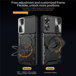Drop-proof Cover for Oppo A17 4G / A17k 4G Slide Camera Lid PC+TPU Phone Case with Ring Kickstand