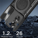 Drop-proof Cover for Oppo A17 4G / A17k 4G Slide Camera Lid PC+TPU Phone Case with Ring Kickstand