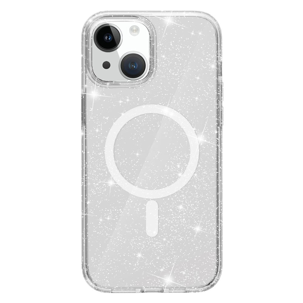 Glitter Magnetic Case for iPhone 15 Compatible with MagSafe, Hard PC + Soft TPU Phone Cover