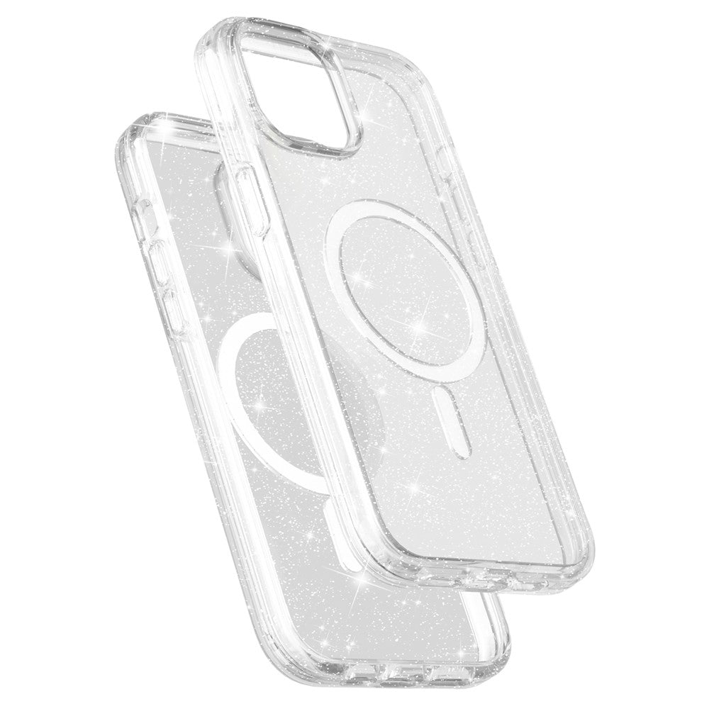 Glitter Magnetic Case for iPhone 15 Compatible with MagSafe, Hard PC + Soft TPU Phone Cover