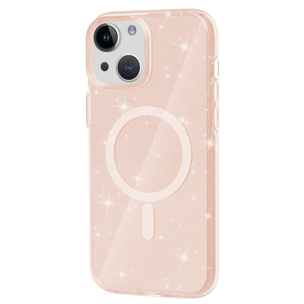 Glitter Magnetic Case for iPhone 15 Compatible with MagSafe, Hard PC + Soft TPU Phone Cover
