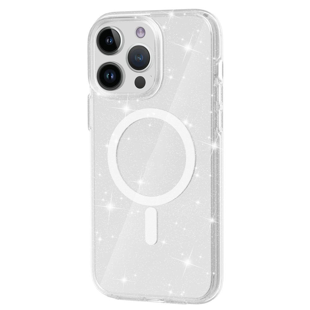 Glitter Magnetic Case for iPhone 15 Pro Max , Hard PC + Soft TPU Compatible with MagSafe Phone Cover