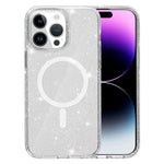 Glitter Magnetic Case for iPhone 15 Pro Max , Hard PC + Soft TPU Compatible with MagSafe Phone Cover