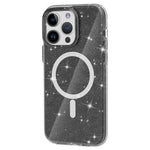 Glitter Magnetic Case for iPhone 15 Pro Max , Hard PC + Soft TPU Compatible with MagSafe Phone Cover