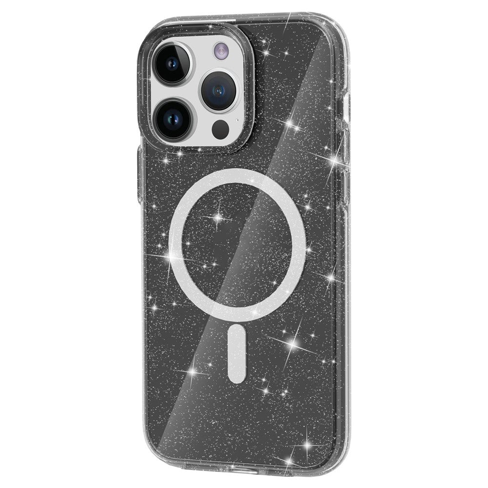 Glitter Magnetic Case for iPhone 15 Pro Max , Hard PC + Soft TPU Compatible with MagSafe Phone Cover