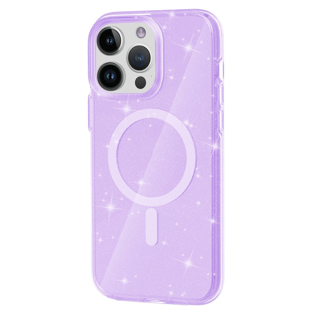 Glitter Magnetic Case for iPhone 15 Pro Max , Hard PC + Soft TPU Compatible with MagSafe Phone Cover