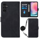 For Samsung Galaxy S23 FE Leather Case with Shoulder Strap Wallet Stand Phone Cover