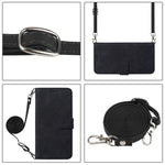 For Samsung Galaxy S23 FE Leather Case with Shoulder Strap Wallet Stand Phone Cover