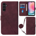 For Samsung Galaxy S23 FE Leather Case with Shoulder Strap Wallet Stand Phone Cover