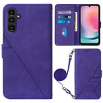 For Samsung Galaxy S23 FE Leather Case with Shoulder Strap Wallet Stand Phone Cover
