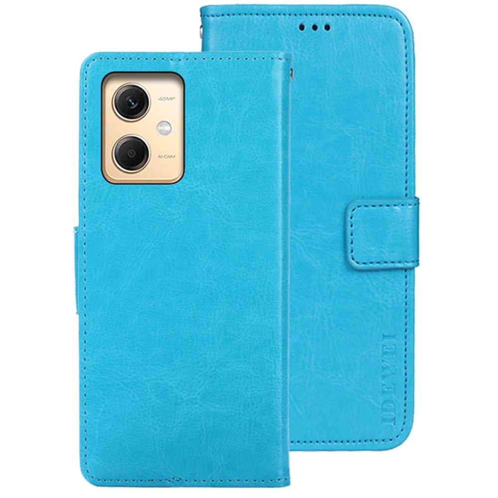 IDEWEI For Xiaomi Redmi Note 12R Pro 5G Wallet Leather Case Crazy Horse Texture Stand Anti-Fingerprint Phone Shell Cover