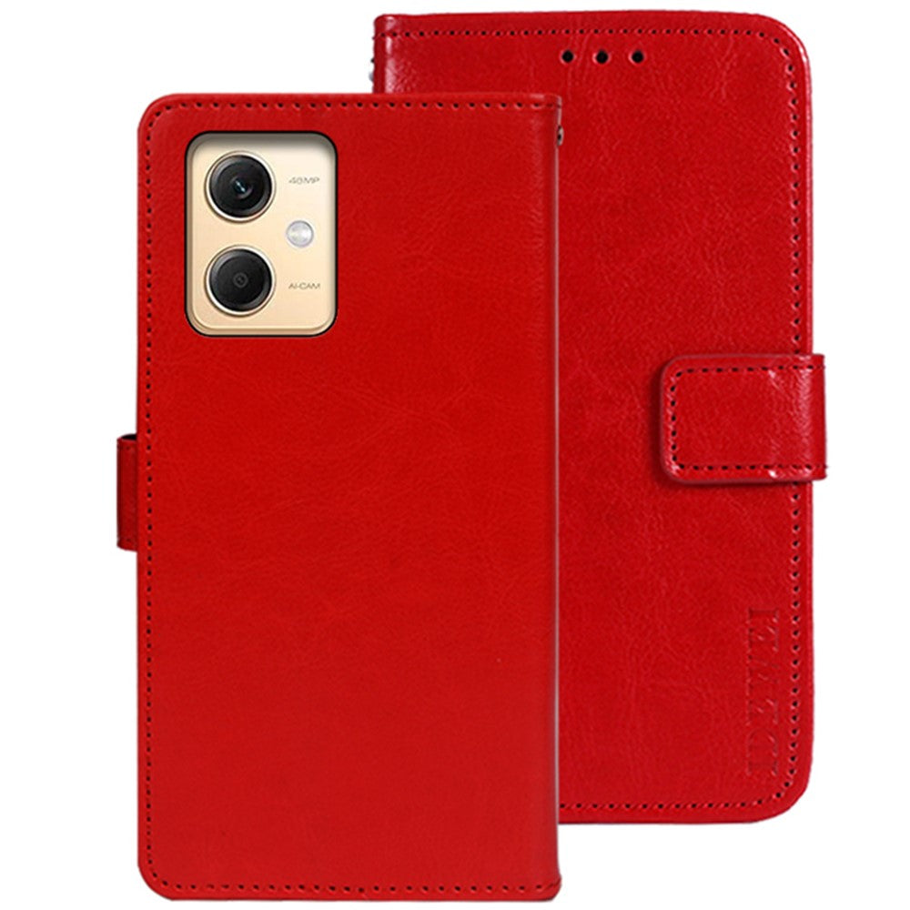 IDEWEI For Xiaomi Redmi Note 12R Pro 5G Wallet Leather Case Crazy Horse Texture Stand Anti-Fingerprint Phone Shell Cover