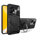 Skyddsfodral för Xiaomi Redmi Note 12 Pro 5G / Note 12 Pro Speed 5G / Poco X5 Pro 5G, Skjutbart kameralock PC+TPU Stativ mobilskal