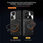 Skyddsfodral för Xiaomi Redmi Note 12 Pro 5G / Note 12 Pro Speed 5G / Poco X5 Pro 5G, Skjutbart kameralock PC+TPU Stativ mobilskal
