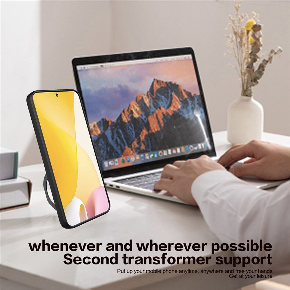 Skyddsfodral för Xiaomi Redmi Note 12 Pro 5G / Note 12 Pro Speed 5G / Poco X5 Pro 5G, Skjutbart kameralock PC+TPU Stativ mobilskal