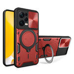 Skyddsfodral för Xiaomi Redmi Note 12 Pro 5G / Note 12 Pro Speed 5G / Poco X5 Pro 5G, Skjutbart kameralock PC+TPU Stativ mobilskal
