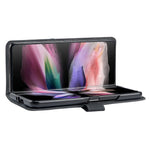 BINFEN COLOR BF05 For Samsung Galaxy Z Fold5 5G Imprint Stand Phone Case PU Leather Wallet Cover