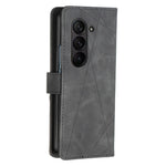 BINFEN COLOR BF05 For Samsung Galaxy Z Fold5 5G Imprint Stand Phone Case PU Leather Wallet Cover